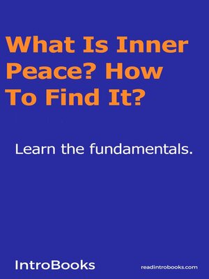 cover image of What Is Inner Peace? How to Find It?